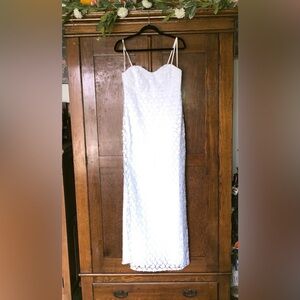 Lilly Pulitzer Gillian Lace Maxi Slip Dress Resort White Butterfly Garden Size 8